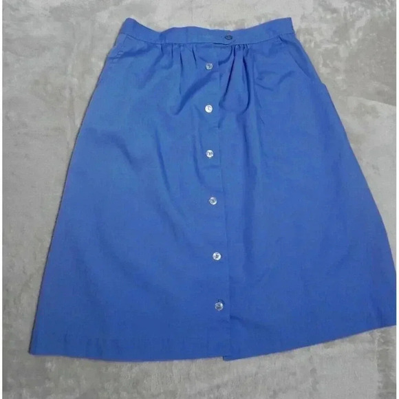 Picket and Post A-line Skirt, Button Front Retro 80s Midi - Picture 7 of 12